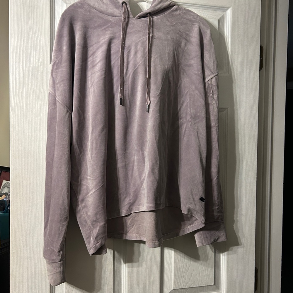 DKNY Dusty Lavender Suede-Look Hoodie
